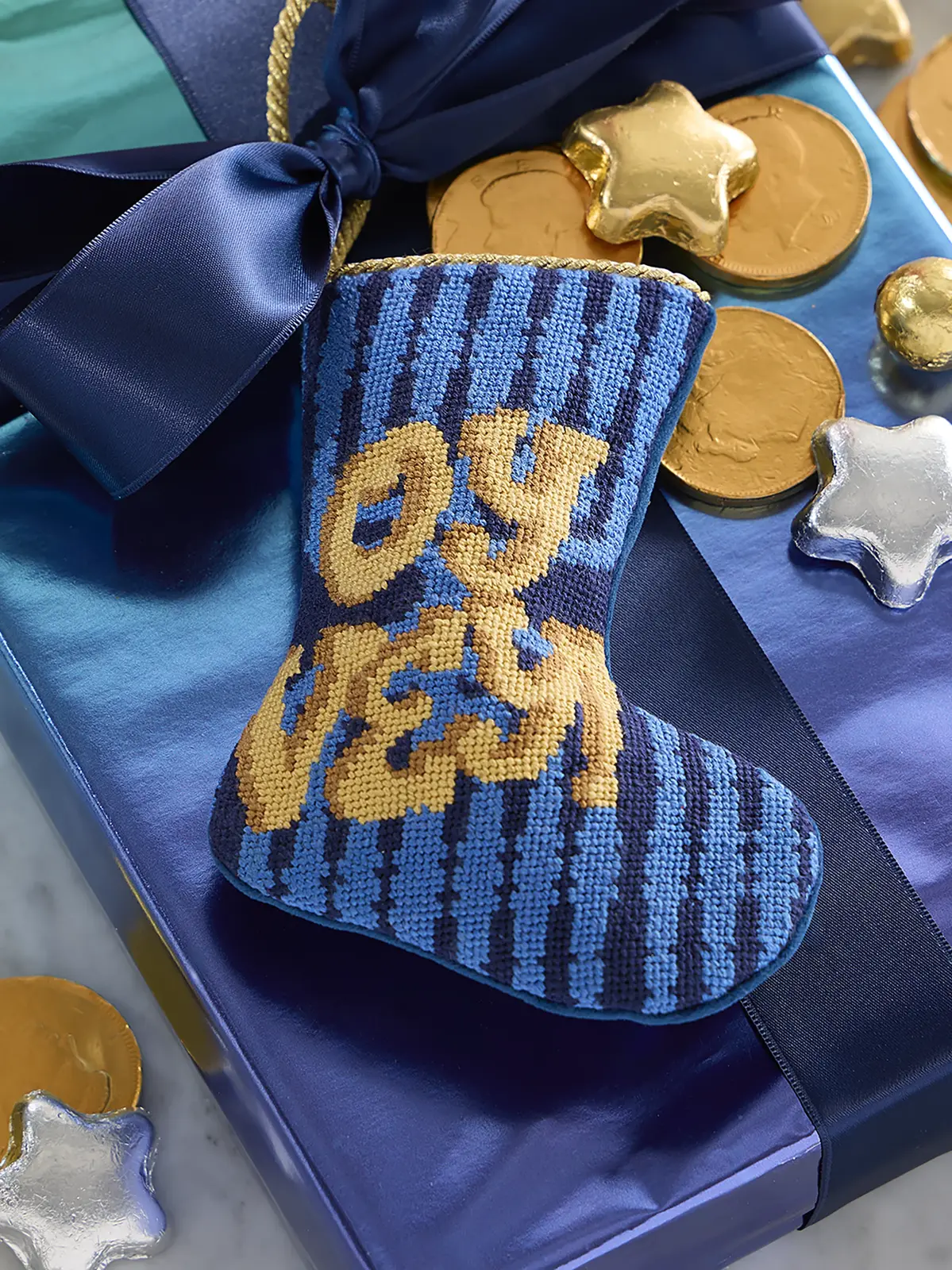 Bauble Stockings Oye Vey! Needlepoint Mini Stocking Ornament