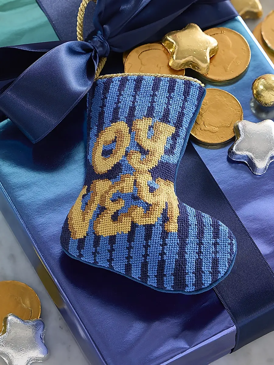 Bauble Stockings Oye Vey! Needlepoint Mini Stocking Ornament | Image 1 Bauble Stockings Oye Vey! Needlepoint Mini Stocking Ornament | Image 1