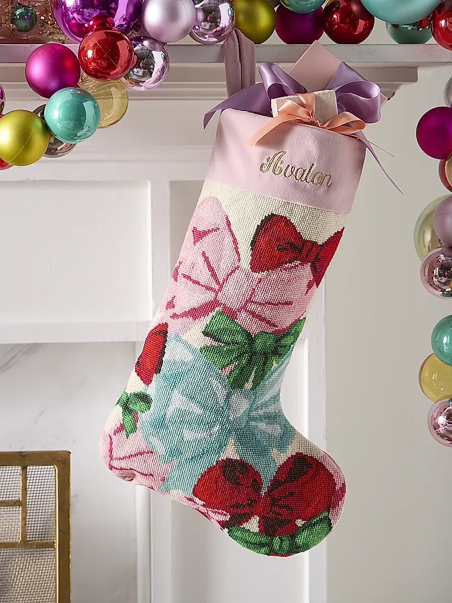Bauble Stockings St. John Personalized Needlepoint Christmas Stocking | Image 1 Bauble Stockings St. John Personalized Needlepoint Christmas Stocking | Image 1