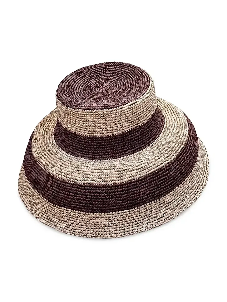 Women's Gina XL Two-Tone Straw Bucket Hat