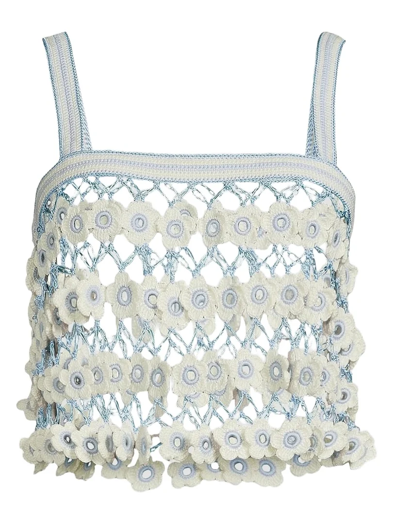 Women's Fleur Crochet-Knit Tankini Top