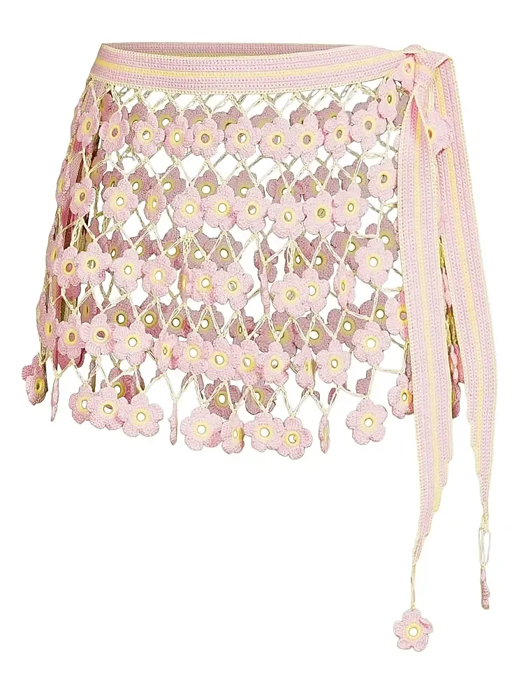 Women's Fleur Hand-Crocheted Cover-Up Miniskirt