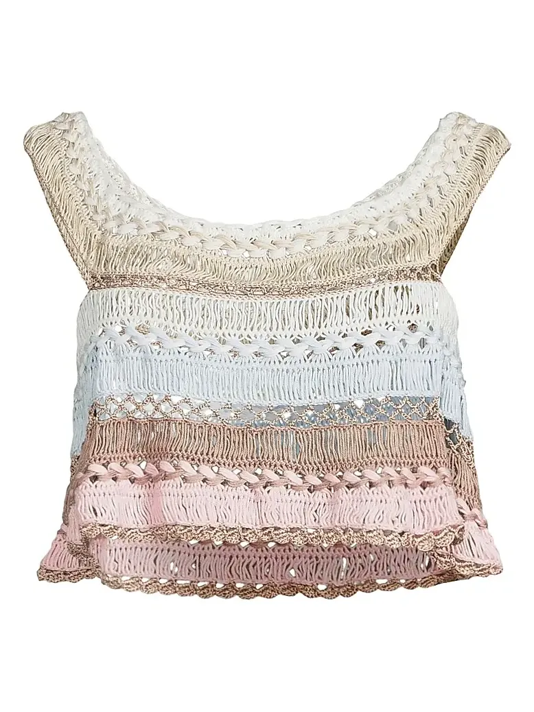 My Beachy Side Women's Cleo Crochet-Knit Cotton-Blend Crop Top