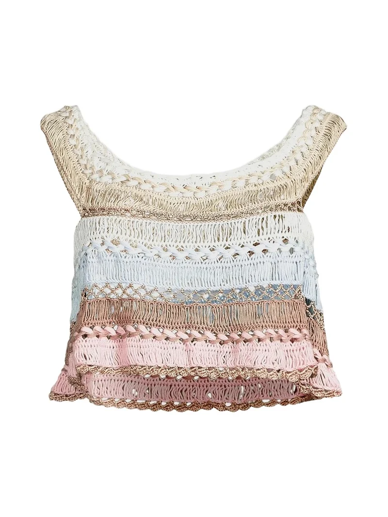 My Beachy Side Women's Cleo Crochet-Knit Cotton-Blend Crop Top