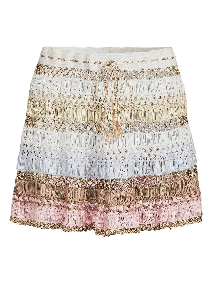 My Beachy Side Women's Cleo Crochet-Knit Cotton-Blend Miniskirt