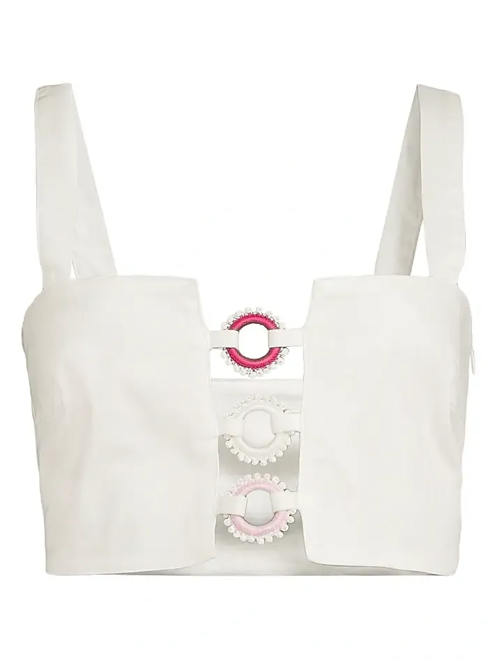 My Beachy Side Women's Palma Cut-Out Cropped Top