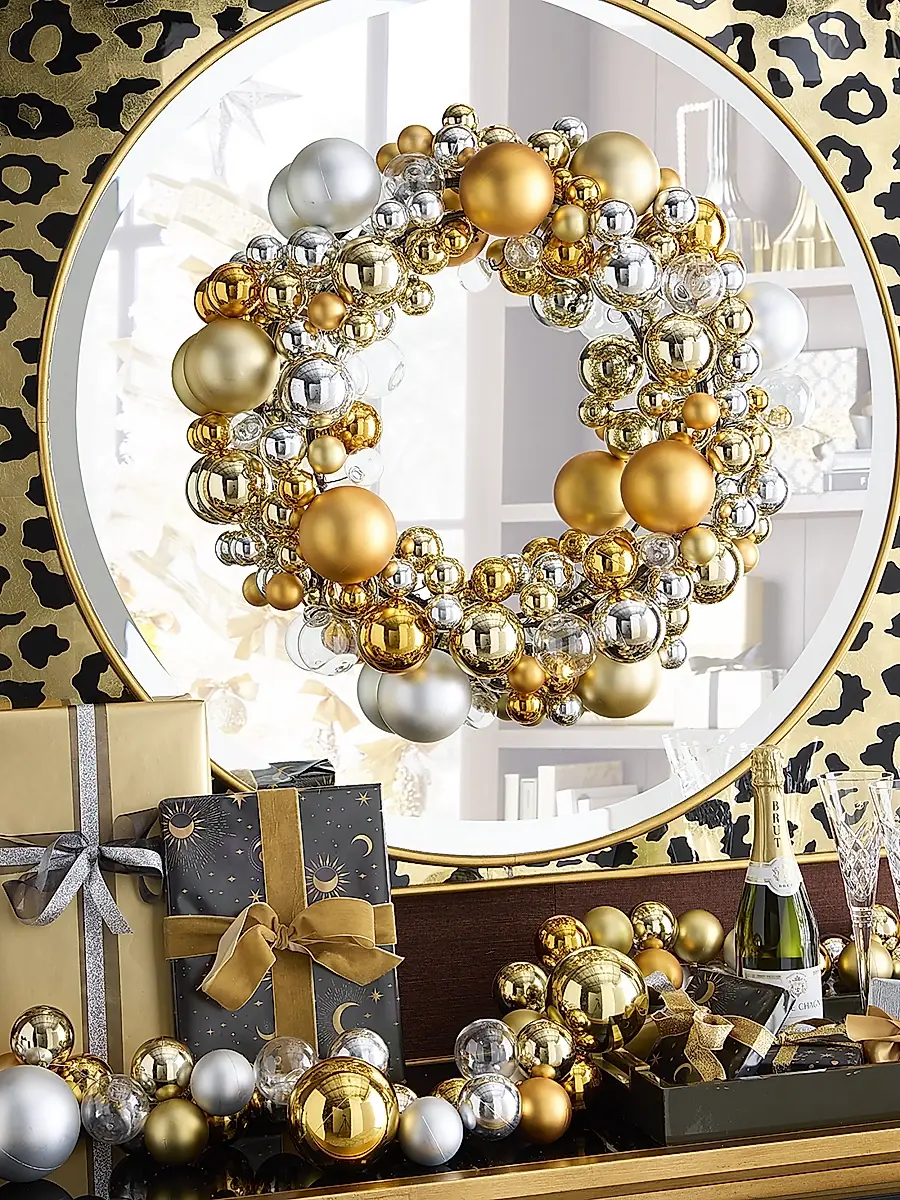 Cody Foster & Co New Traditional Two-Tone Glass Wreath | Image 1 Cody Foster & Co New Traditional Two-Tone Glass Wreath | Image 1
