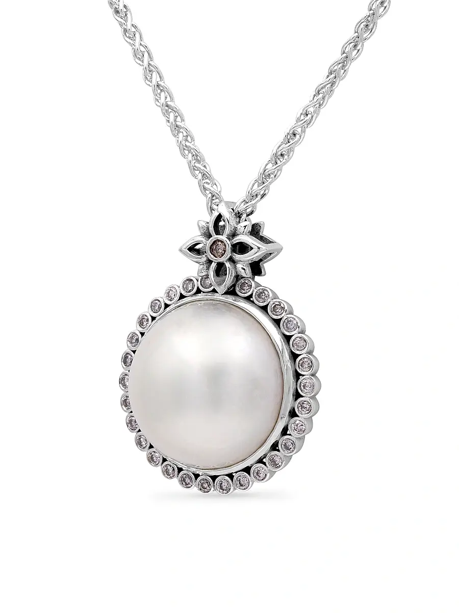 Stephen Dweck Women's Pearlicious Sterling Silver, 18K Yellow Gold & Multi-Gemstone Pendant Necklace - Silver | Thumbnail 2