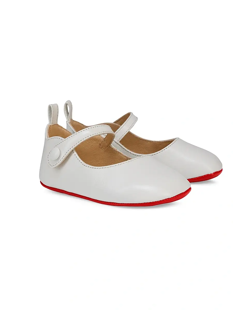 Christian Louboutin Baby Girl's Love Chick Ballerina Shoes - Bianco 3 (Baby) | Thumbnail 2 Christian Louboutin Baby Girl's Love Chick Ballerina Shoes - Bianco 3 (Baby) | Thumbnail 2