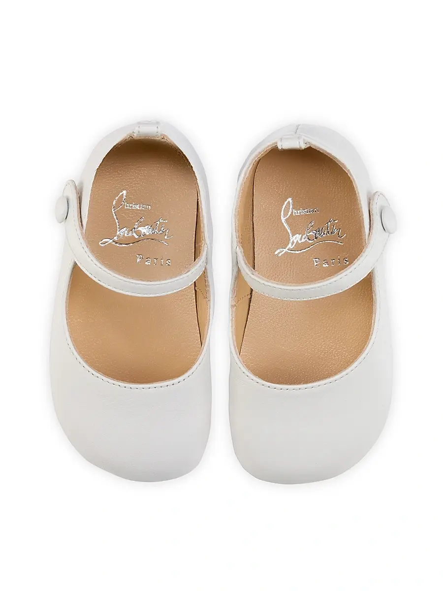 Christian Louboutin Baby Girl's Love Chick Ballerina Shoes - Bianco 3 (Baby) | Thumbnail 5 Christian Louboutin Baby Girl's Love Chick Ballerina Shoes - Bianco 3 (Baby) | Thumbnail 5