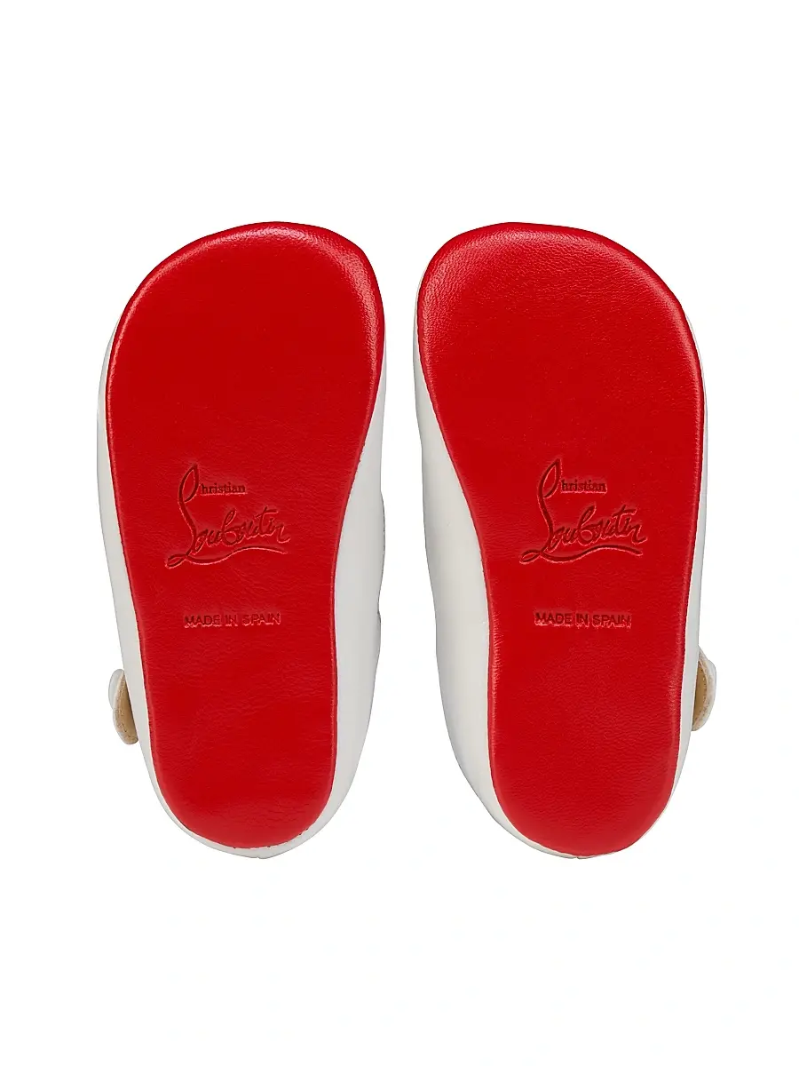 Christian Louboutin Baby Girl's Love Chick Ballerina Shoes - Bianco 3 (Baby) | Thumbnail 6 Christian Louboutin Baby Girl's Love Chick Ballerina Shoes - Bianco 3 (Baby) | Thumbnail 6