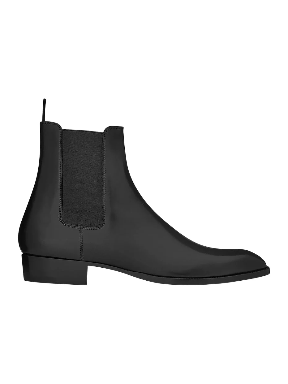 Saint Laurent Men's Wyatt Chelsea Boots in Smooth Leather - Black