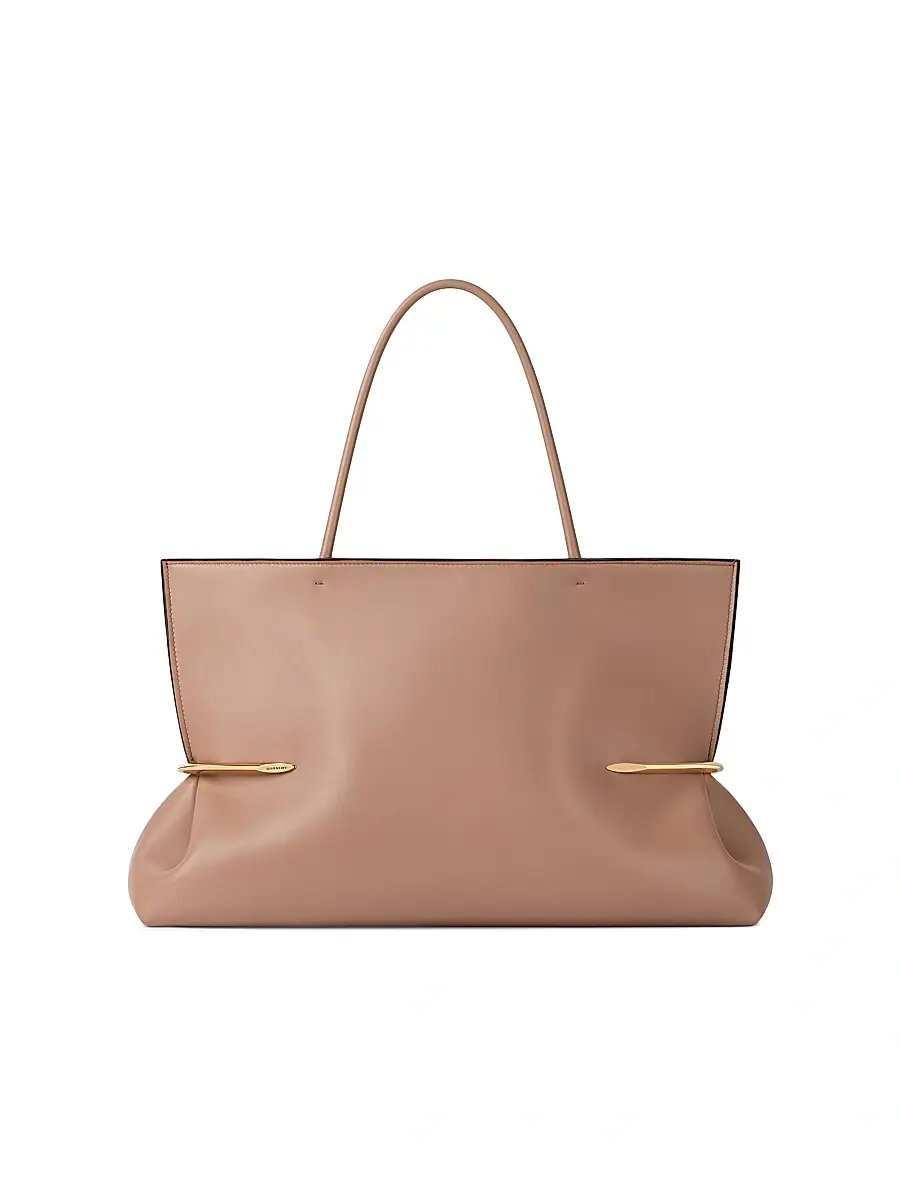 Women's Pinch Squeezed Horizontal Tote Bag in Nappa Leather - Blush Pink Women's Pinch Squeezed Horizontal Tote Bag in Nappa Leather - Blush Pink