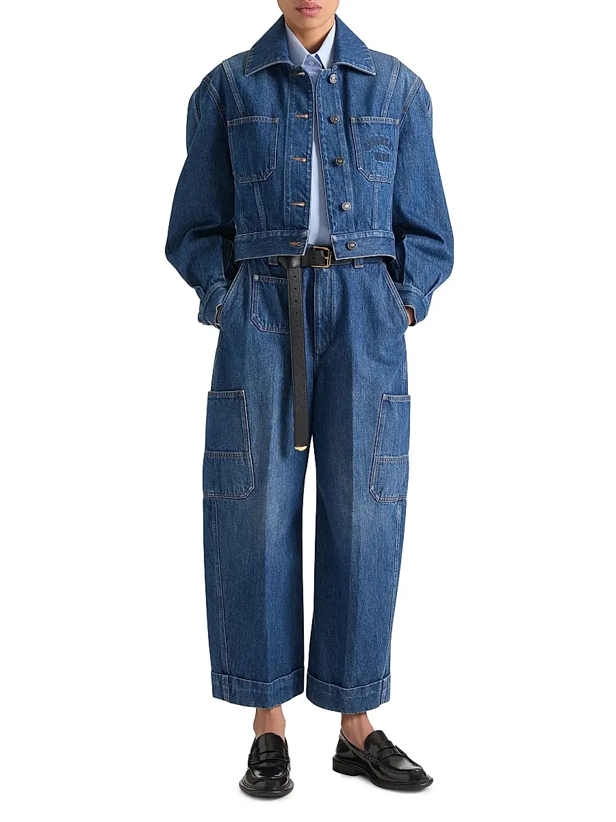 Givenchy Women's Cropped Cocoon Cargo Jeans - Medium Blue | Thumbnail 2 Givenchy Women's Cropped Cocoon Cargo Jeans - Medium Blue | Thumbnail 2