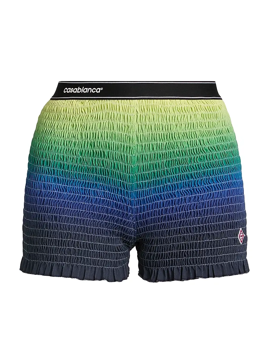 Women's Gradient Shirred Cotton Shorts - Gradient
