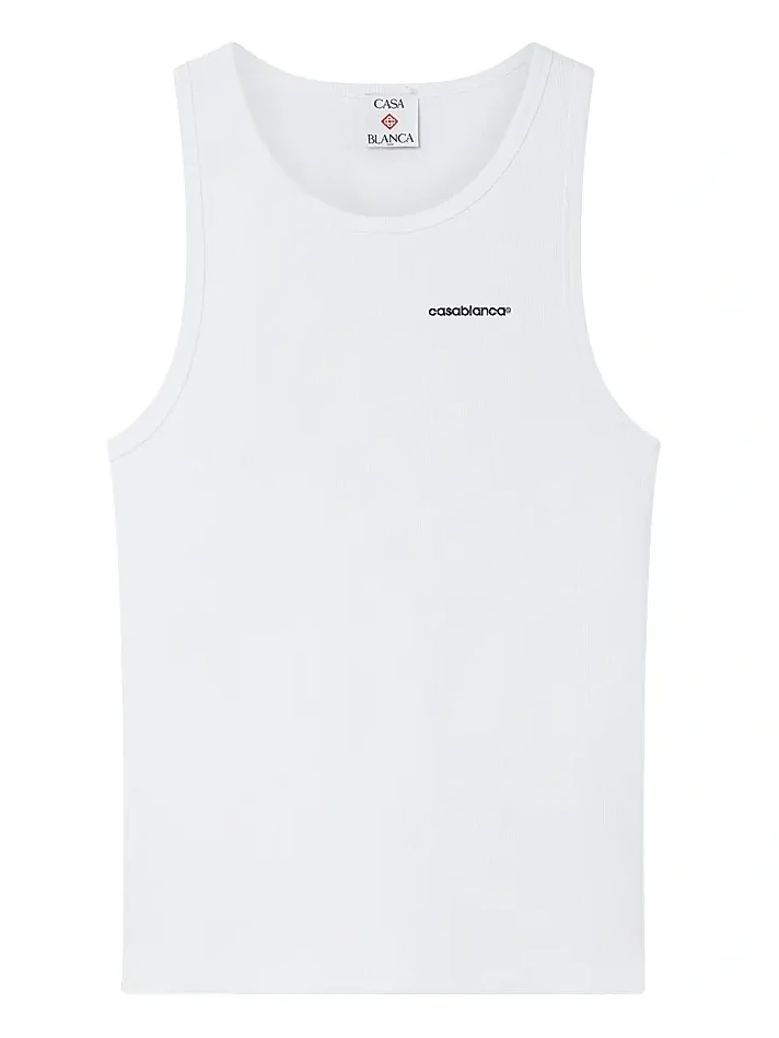 Casablanca Men's Logo Rib-Knit Stretch-Cotton Tank