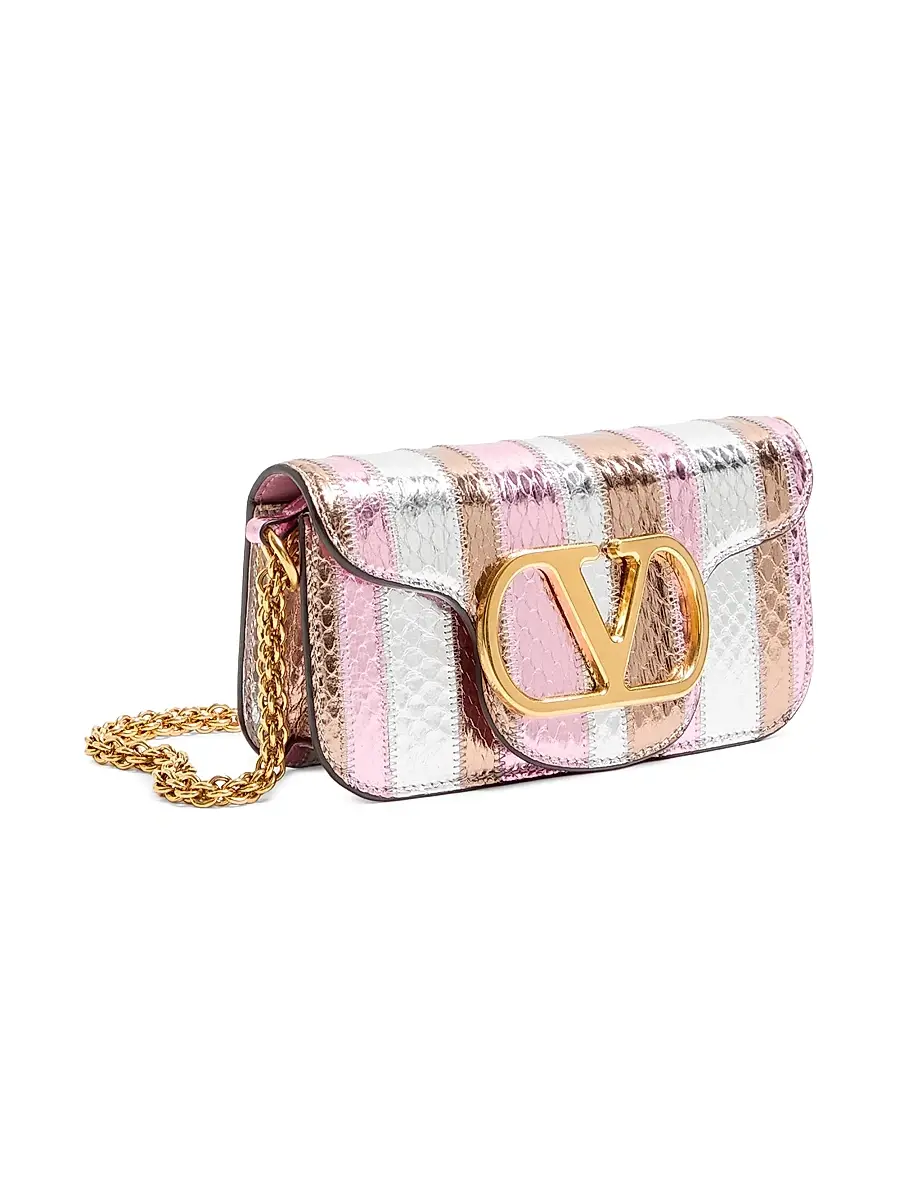 Valentino Garavani Women's Locò Shoulder Bag in Laminated Elaphe | Thumbnail 4