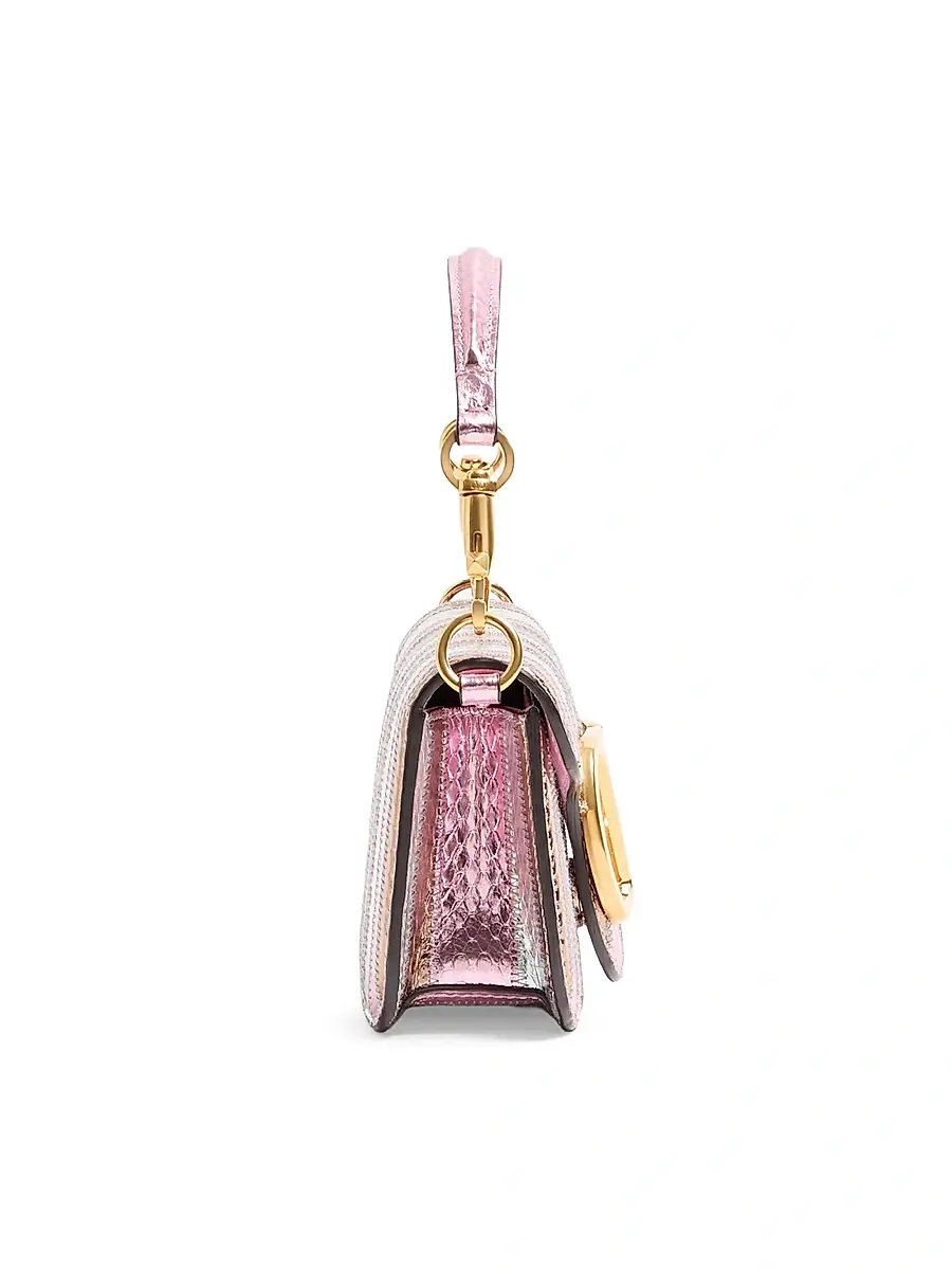 Valentino Garavani Women's Locò Shoulder Bag in Laminated Elaphe | Thumbnail 5