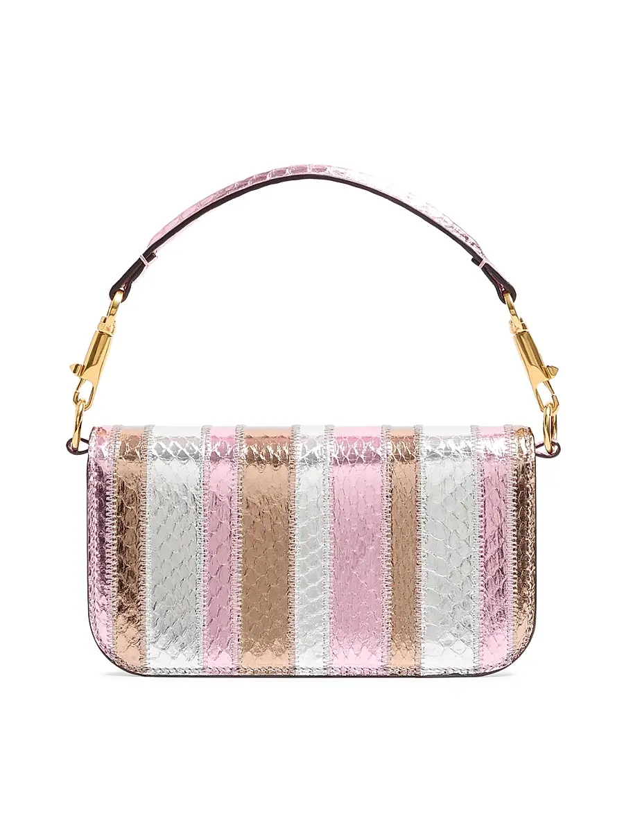 Valentino Garavani Women's Locò Shoulder Bag in Laminated Elaphe | Thumbnail 6