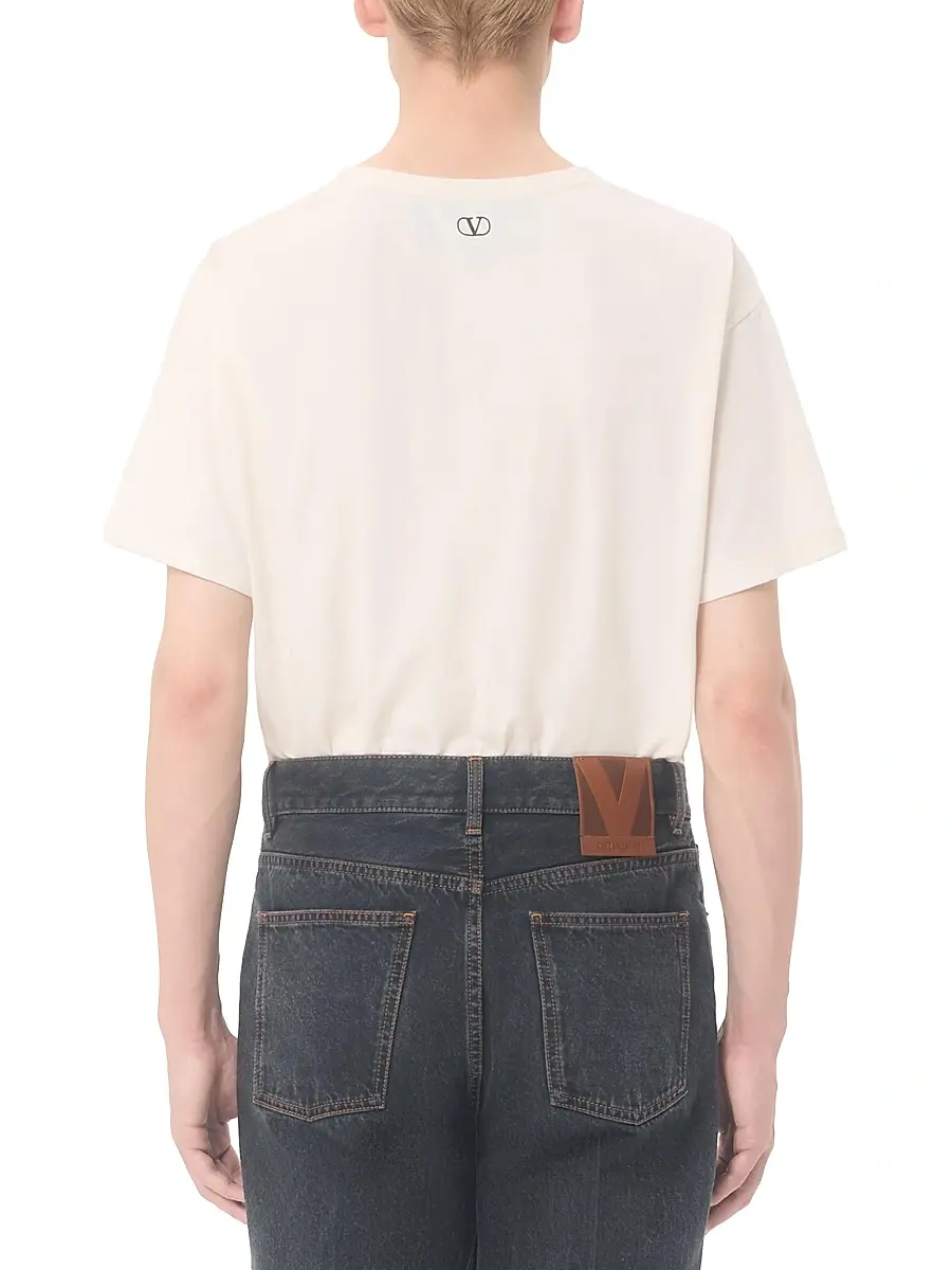 Valentino Men's Cotton T-Shirt with Print | Thumbnail 4 Valentino Men's Cotton T-Shirt with Print | Thumbnail 4