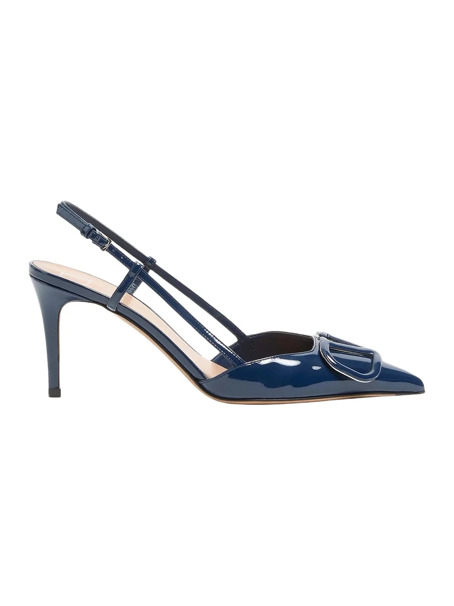 Women's Vlogo Signature 80MM Patent Leather Slingback Pumps
