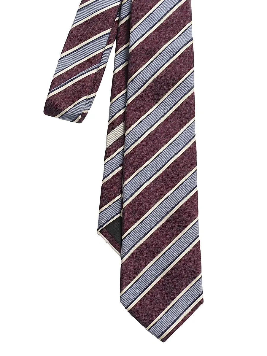 Valentino Garavani Men's Valentie Striped Silk Tie - Maroon Azure | Thumbnail 2