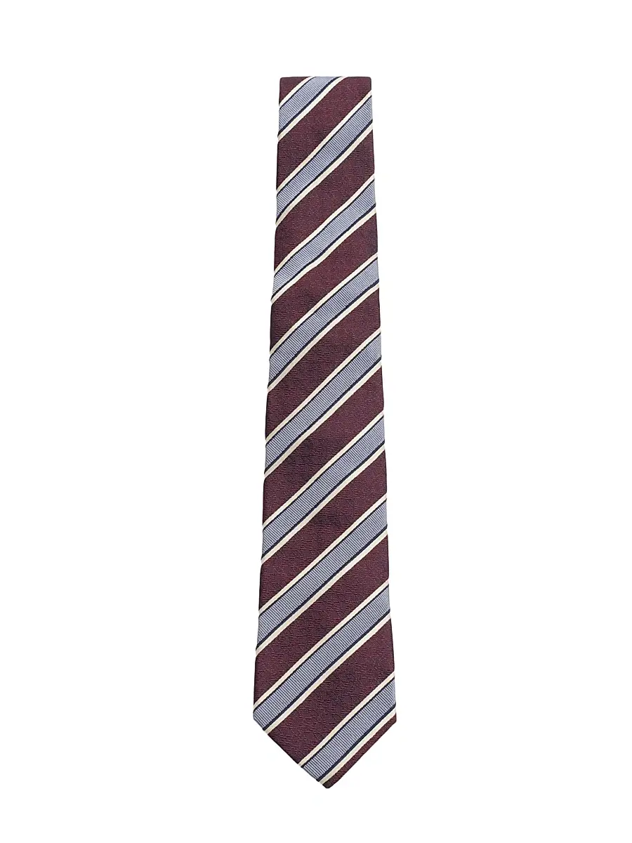 Valentino Garavani Men's Valentie Striped Silk Tie - Maroon Azure | Image 1 Valentino Garavani Men's Valentie Striped Silk Tie - Maroon Azure | Image 1