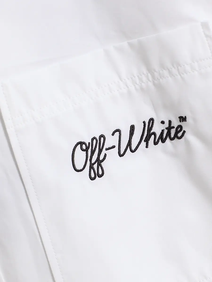 Off-White Men's Script Summer Poplin Button-Front Shirt | Thumbnail 7 Off-White Men's Script Summer Poplin Button-Front Shirt | Thumbnail 7