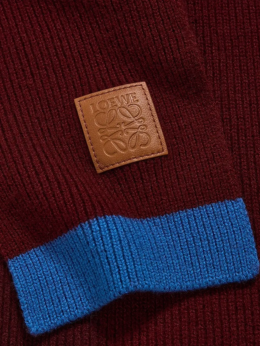 Loewe Women's Wool Rib-Knit Asymmetric Scarf | Thumbnail 4 Loewe Women's Wool Rib-Knit Asymmetric Scarf | Thumbnail 4
