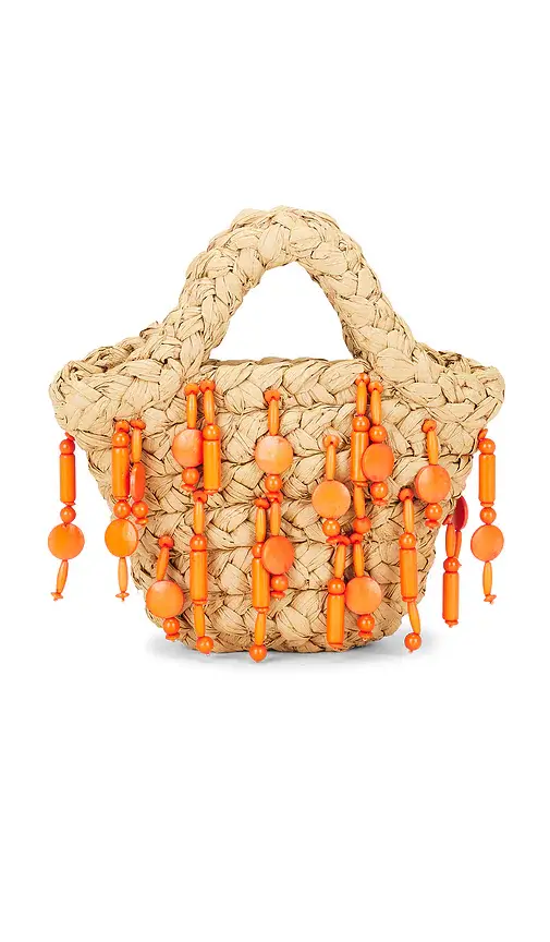 SIMONMILLER Beaded Mercado Mini Tote Bag | Image 1 SIMONMILLER Beaded Mercado Mini Tote Bag | Image 1