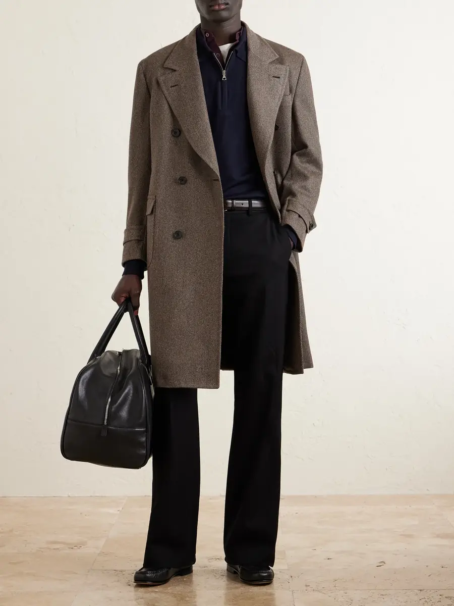 Thom Sweeney Double-Breasted Wool-Twill Overcoat - Men | Thumbnail 2