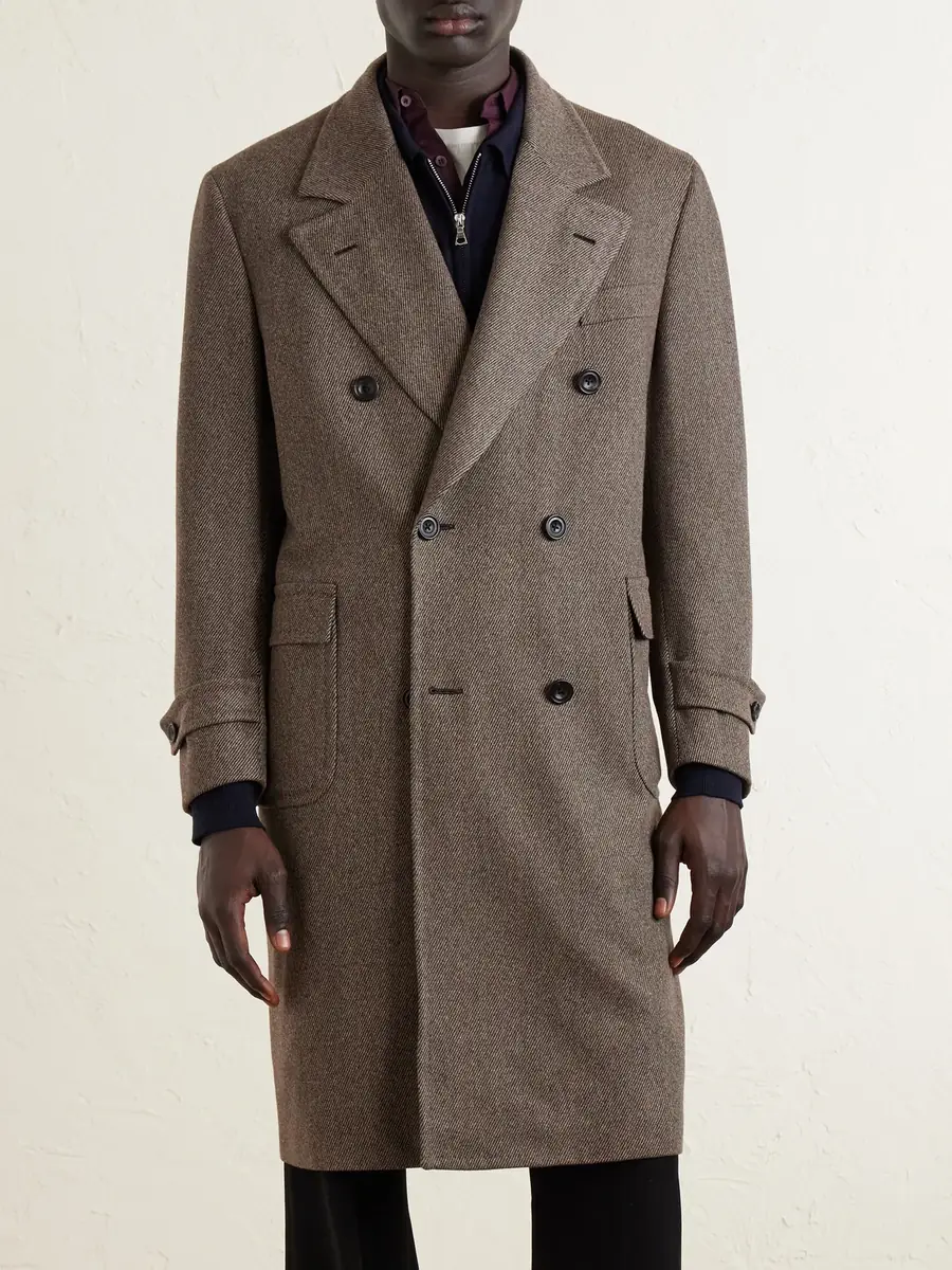 Thom Sweeney Double-Breasted Wool-Twill Overcoat - Men | Thumbnail 3