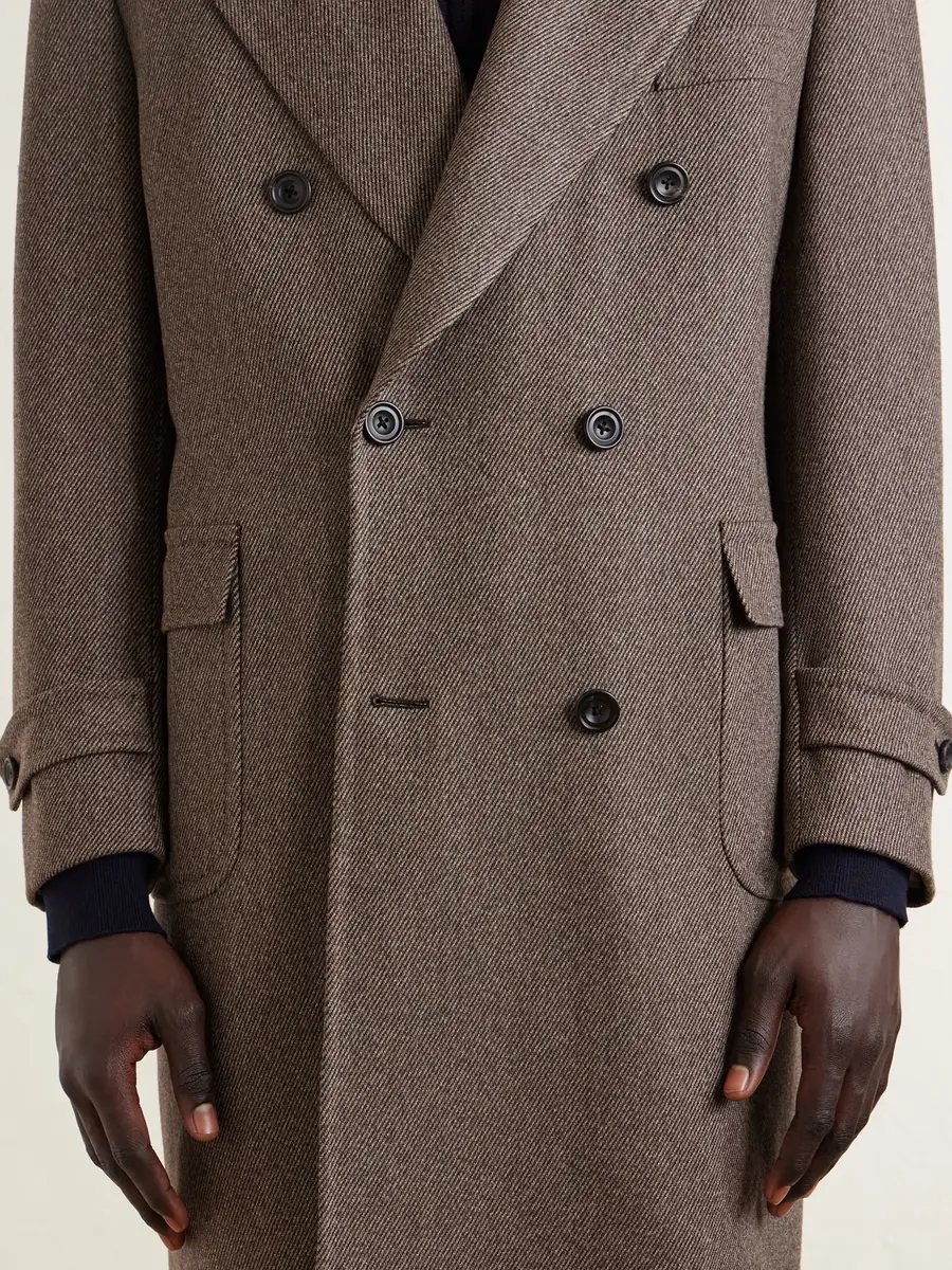 Thom Sweeney Double-Breasted Wool-Twill Overcoat - Men | Thumbnail 5