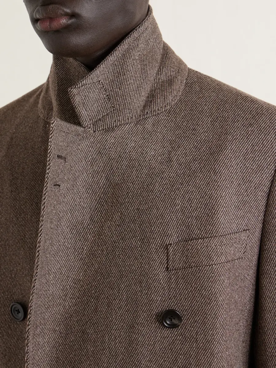 Thom Sweeney Double-Breasted Wool-Twill Overcoat - Men | Thumbnail 6
