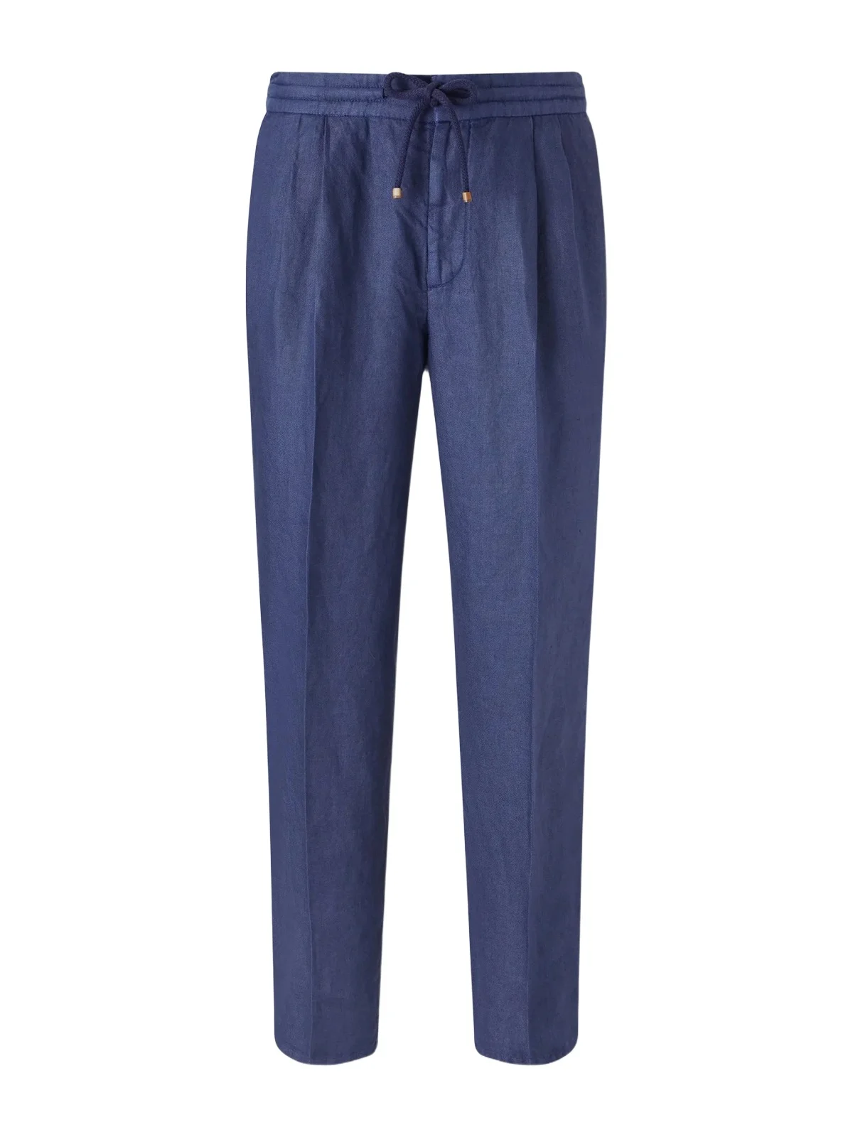 Tapered Pleated Linen-Twill Drawstring Trousers - Men