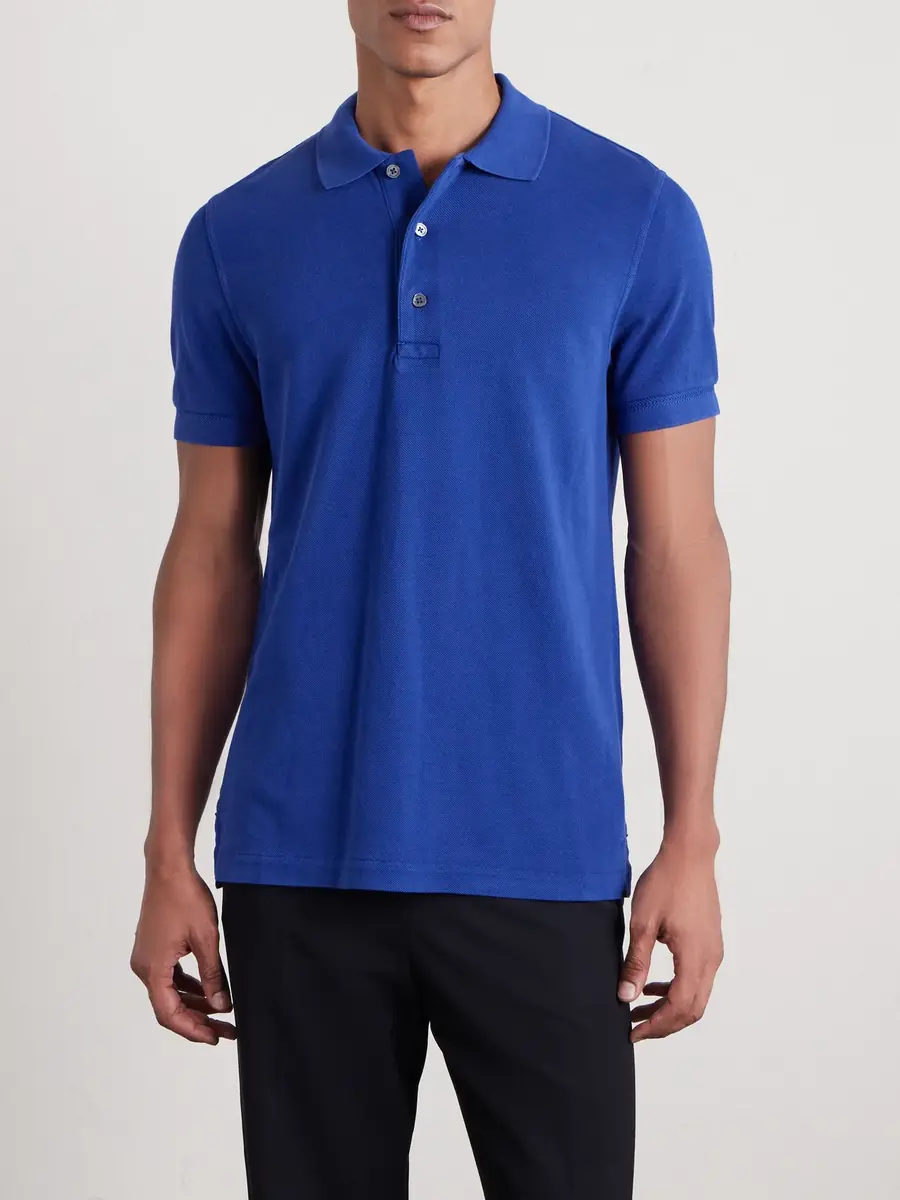 Tom Ford Slim-Fit Lyocell and Cotton-Blend Piqué Polo Shirt - Men | Thumbnail 3 Tom Ford Slim-Fit Lyocell and Cotton-Blend Piqué Polo Shirt - Men | Thumbnail 3
