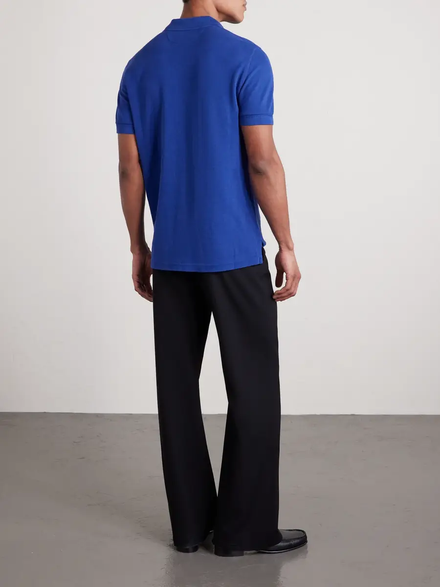 Tom Ford Slim-Fit Lyocell and Cotton-Blend Piqué Polo Shirt - Men | Thumbnail 4 Tom Ford Slim-Fit Lyocell and Cotton-Blend Piqué Polo Shirt - Men | Thumbnail 4