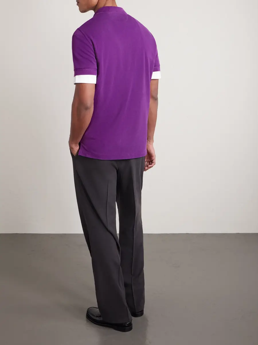Tom Ford Slim-Fit Lyocell and Cotton-Blend Piqué Polo Shirt - Men | Thumbnail 4