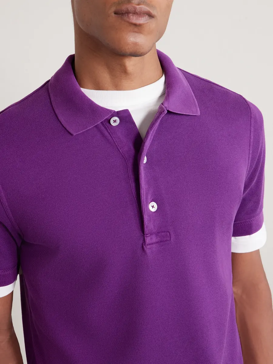 Tom Ford Slim-Fit Lyocell and Cotton-Blend Piqué Polo Shirt - Men | Thumbnail 5