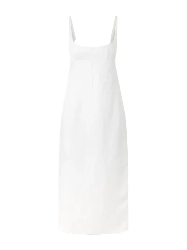 Khaite Lotte Linen Midi Dress | Image 1 Khaite Lotte Linen Midi Dress | Image 1