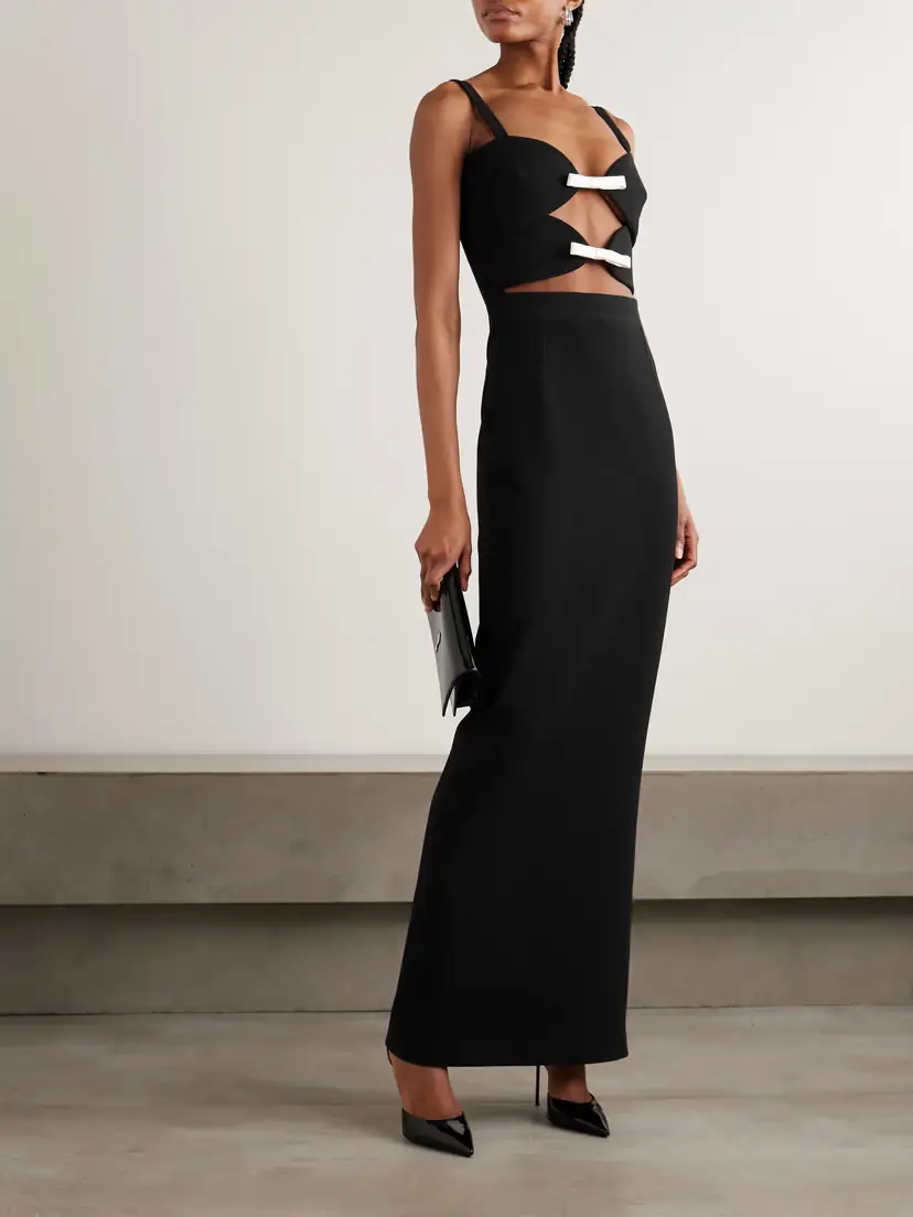 Ilkyaz Ozel Ambrosia Satin-trimmed Cutout Crepe Gown | Thumbnail 2