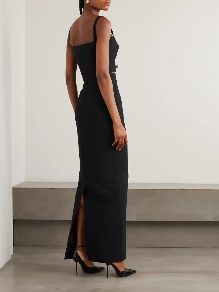 Ilkyaz Ozel Ambrosia Satin-trimmed Cutout Crepe Gown | Thumbnail 3