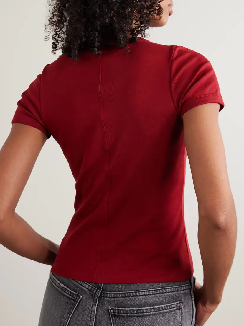 FLORE FLORE Car Ribbed Organic Cotton-jersey T-shirt | Thumbnail 4 FLORE FLORE Car Ribbed Organic Cotton-jersey T-shirt | Thumbnail 4