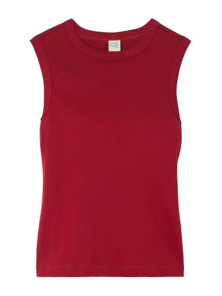 FLORE FLORE Esmé Ribbed Organic Cotton-jersey Tank | Image 1 FLORE FLORE Esmé Ribbed Organic Cotton-jersey Tank | Image 1