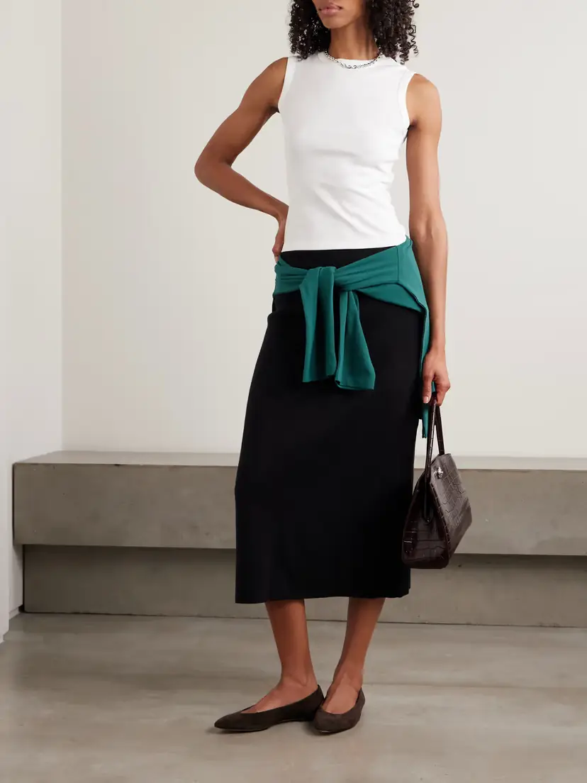 FLORE FLORE Esmé Ribbed Organic Cotton-jersey Tank | Thumbnail 2 FLORE FLORE Esmé Ribbed Organic Cotton-jersey Tank | Thumbnail 2