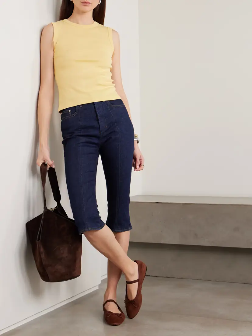 FLORE FLORE Esmé Ribbed Organic Cotton-jersey Tank | Thumbnail 2 FLORE FLORE Esmé Ribbed Organic Cotton-jersey Tank | Thumbnail 2