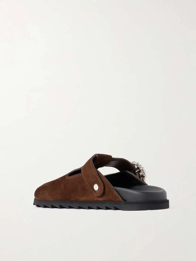 Roger Vivier Slidy Viv Crystal-embellished Suede Slip-ons | Thumbnail 3 Roger Vivier Slidy Viv Crystal-embellished Suede Slip-ons | Thumbnail 3