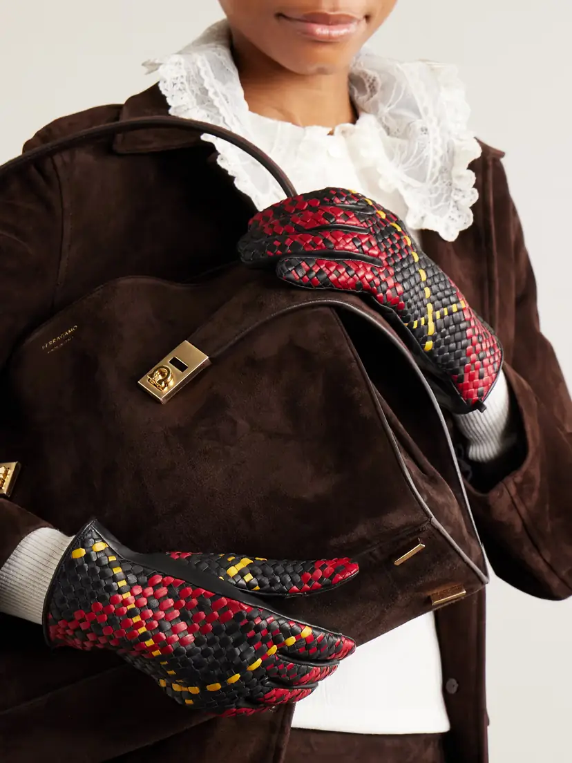 Agnelle Stanilas Woven Leather Gloves | Thumbnail 2 Agnelle Stanilas Woven Leather Gloves | Thumbnail 2