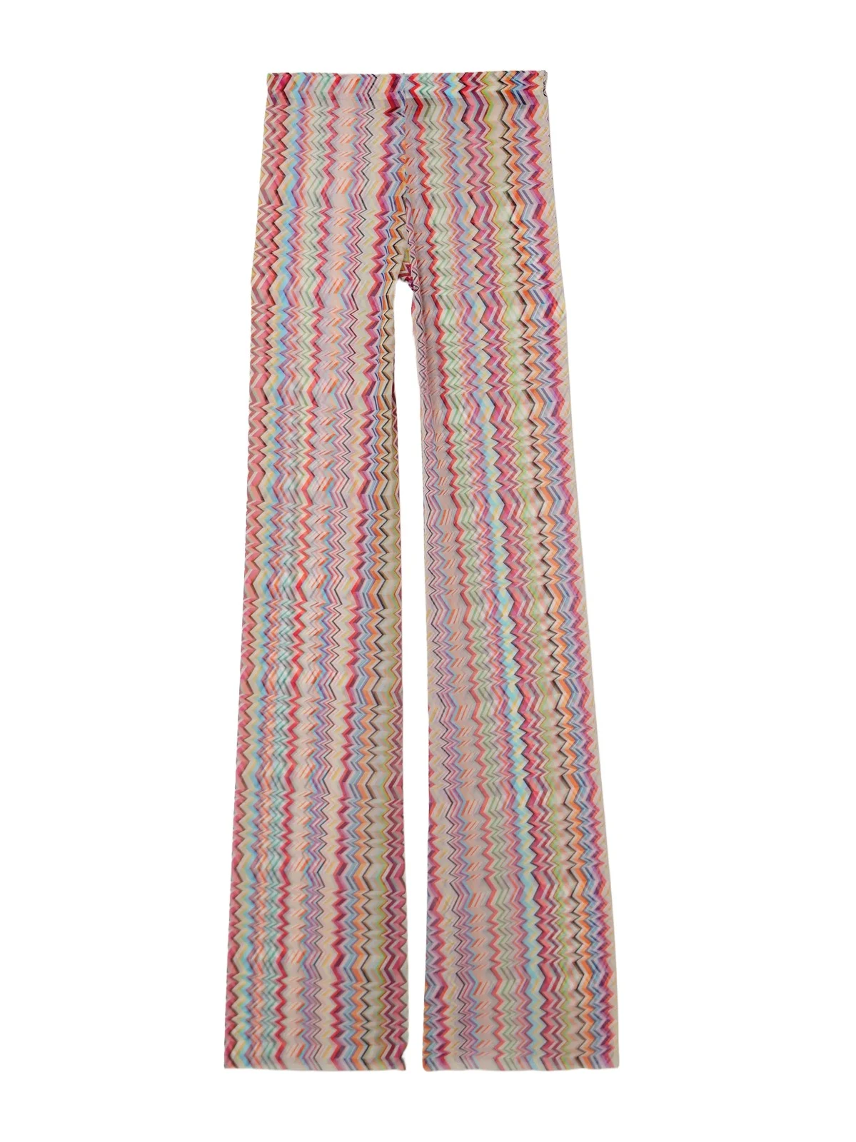 Striped Stretch-mesh Wide-leg Pants