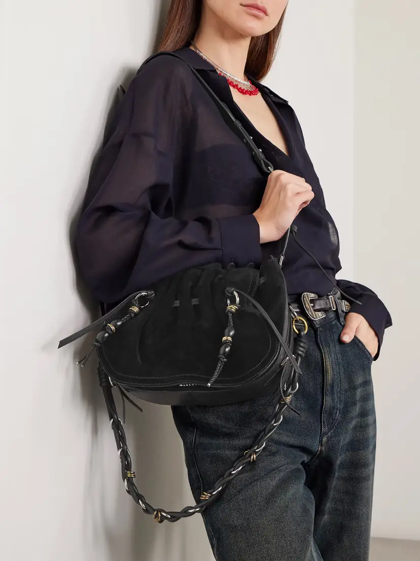 Isabel Marant Bolton Tasseled Leather-trimmed Suede Shoulder Bag | Thumbnail 2